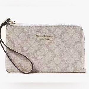 LUCY SPADE Flower Medium Lzip wristlet